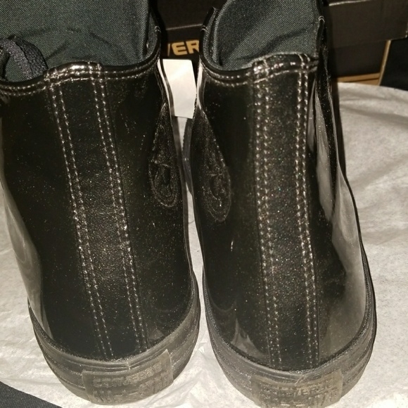 Converse Black Shiny Plastic High Tops NEW RARE - Picture 4 of 7